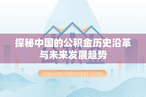 庆阳探秘中国的公积金历史沿革与未来发展趋势