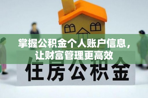 庆阳掌握公积金个人账户信息，让财富管理更高效