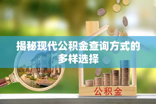 庆阳揭秘现代公积金查询方式的多样选择